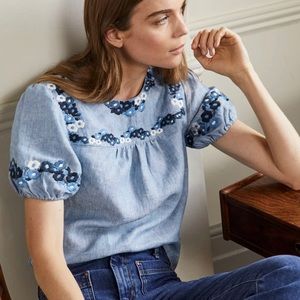 Beautiful linen Boden blouse NWOT